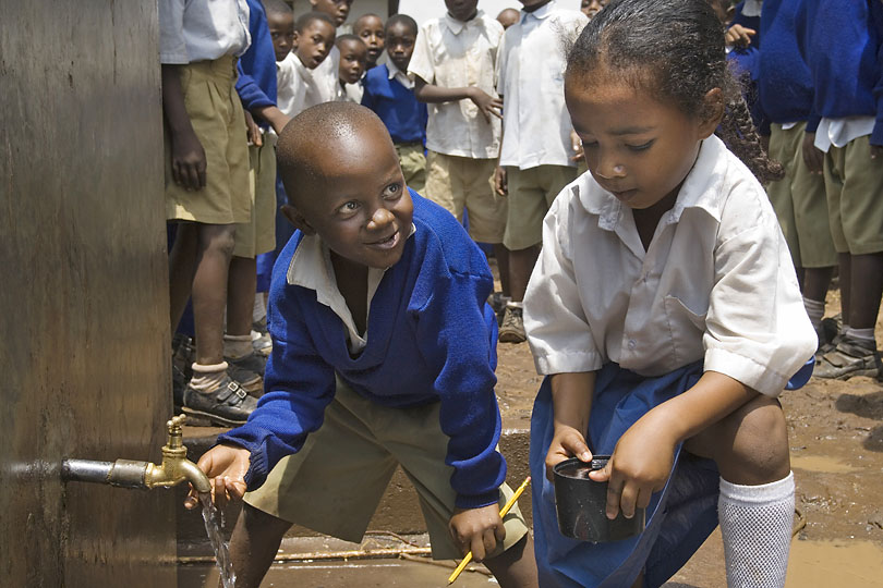 Clean drinking water supply at&lt;p&gt; a Primary School, Tanzania